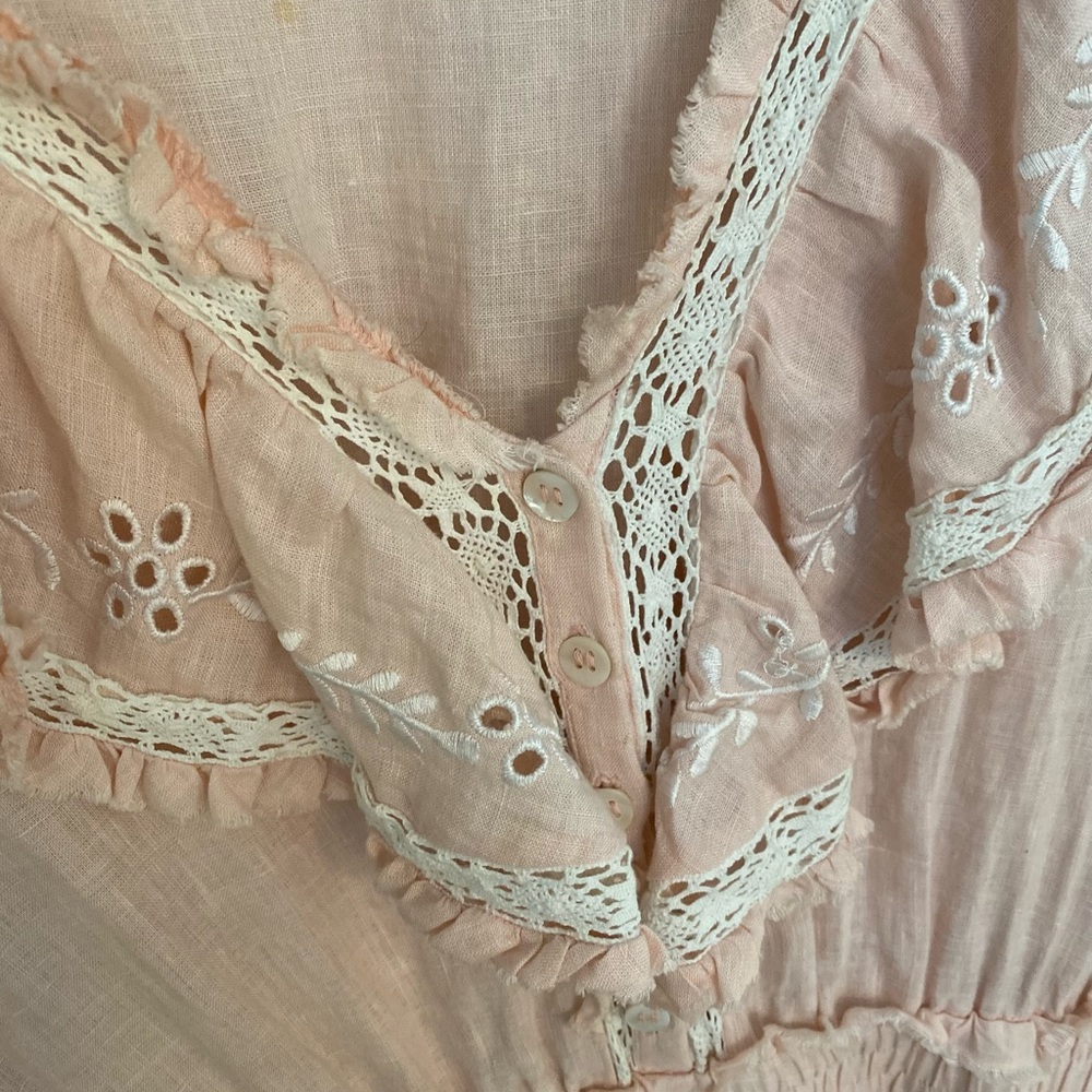 LoveShackFancy Deacon Dress, Pure Linen, Size Small - Picture 6 of 9